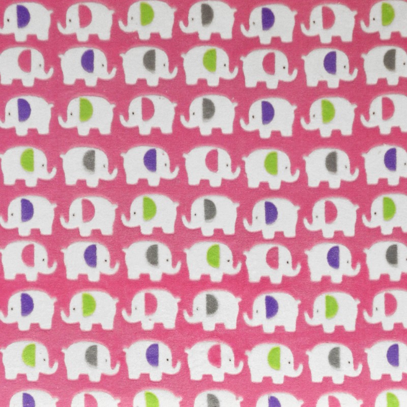 Tissu Minky Elephants Rose - Ribes y Casals
