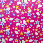Minky Étoiles Nuages Fuchsia - Ribes y Casals