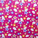Minky Étoiles Nuages Fuchsia - Ribes y Casals