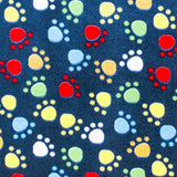 Minky Empreintes Fond Bleu Marine - Ribes y Casals