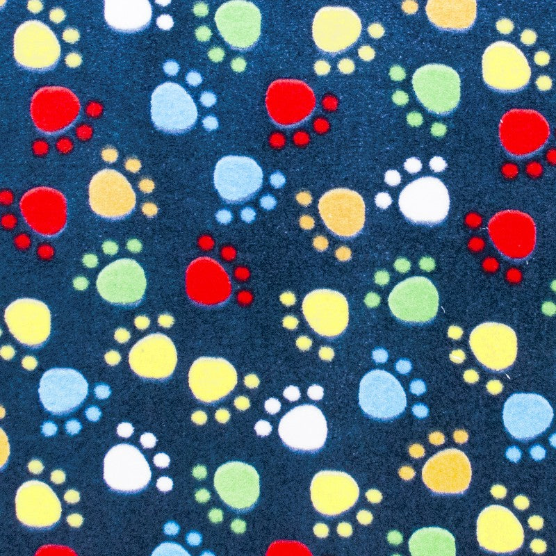 Minky Empreintes Fond Bleu Marine - Ribes y Casals