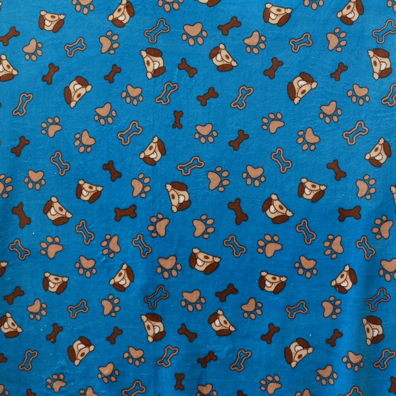 Minky Chiens Bleu Canard - Ribes y Casals