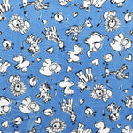 Tissu Minky Zoo Bleu - Ribes y Casals