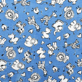 Tissu Minky Zoo Bleu - Ribes y Casals