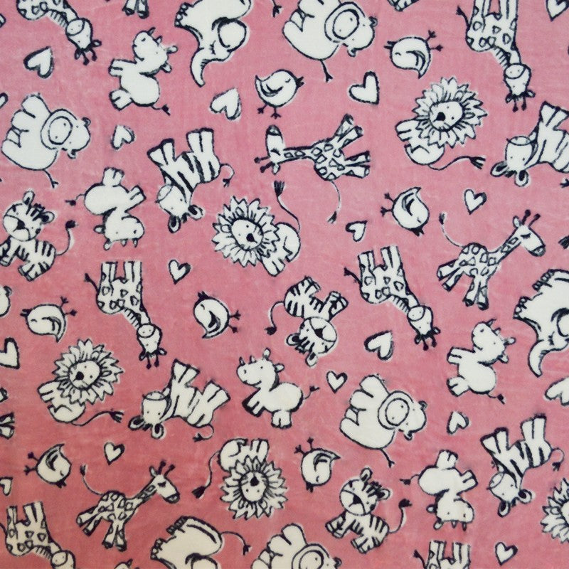 Tissu Minky Zoo Rose - Ribes y Casals
