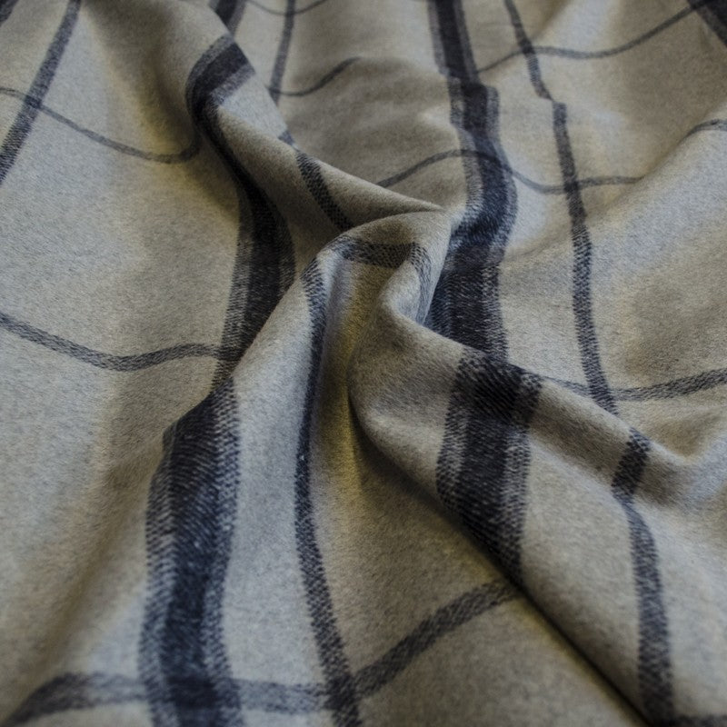 Tissu Mouflon à Carreaux Gris Clair - Ribes y Casals