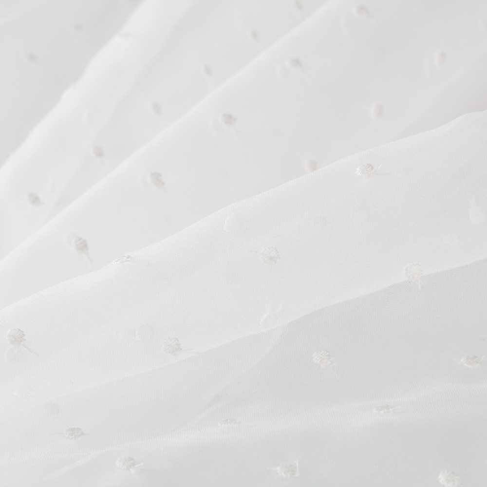 Retal Tela Organza Plumeti Bordado Blanco Natural 120x160 cm - Ribes y Casals