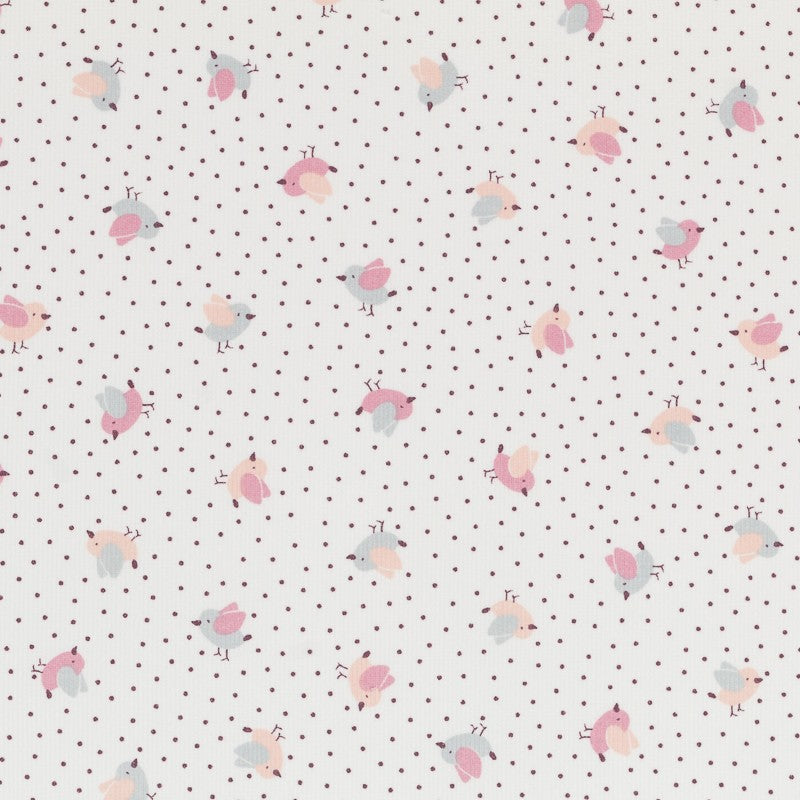 Tissu Velours Coton Poussins Écru - Ribes y Casals