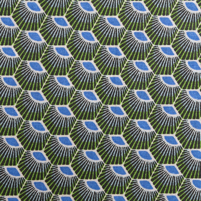 Tissu Patchwork Éventail Vert - Ribes y Casals