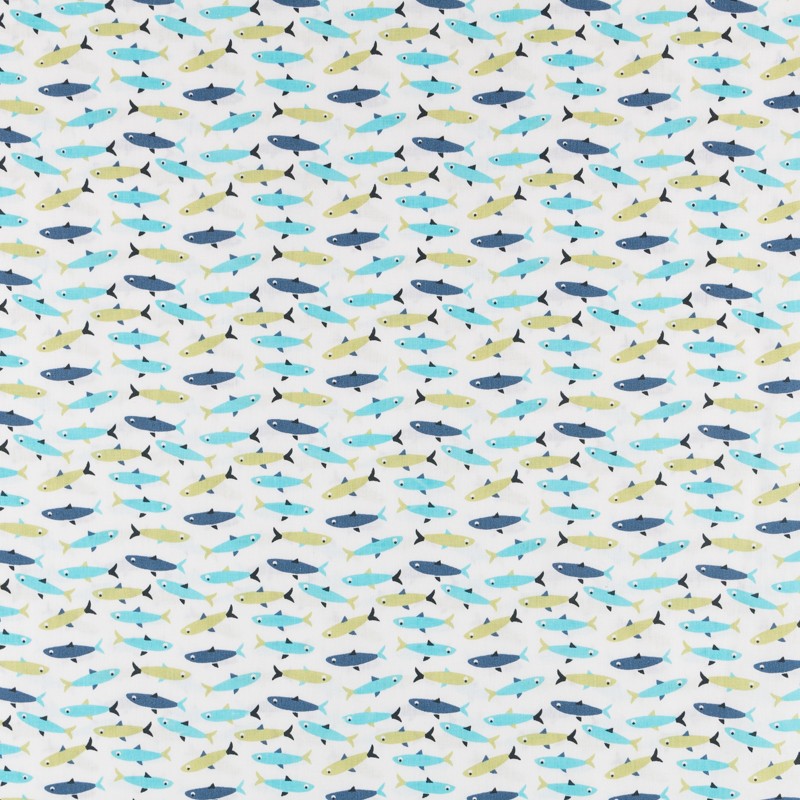 Tissu Patchwork Aquarium Bleu Vert - Ribes y Casals