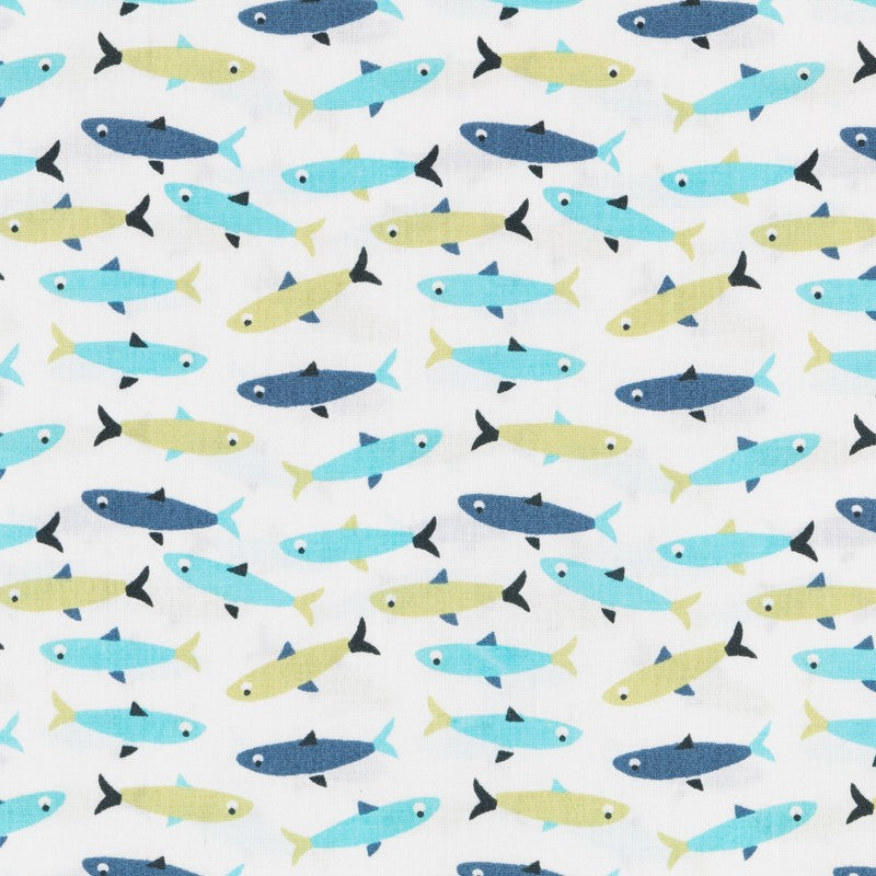 Tissu Patchwork Aquarium Bleu Vert - Ribes y Casals