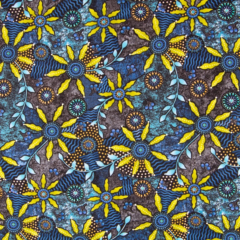 Tissu Patchwork Africain Bleu - Ribes y Casals