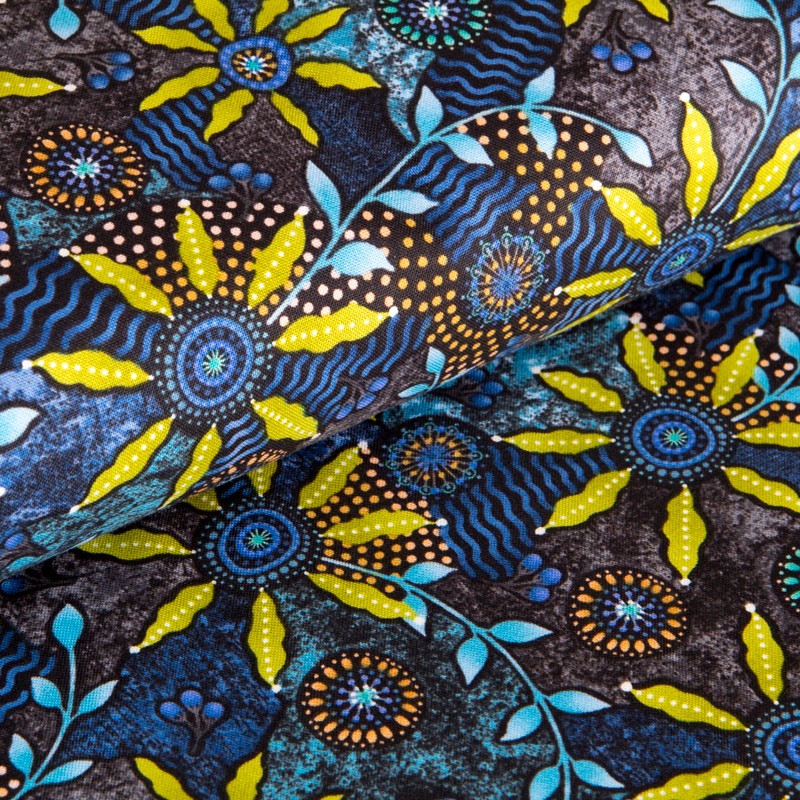 Tissu Patchwork Africain Bleu - Ribes y Casals