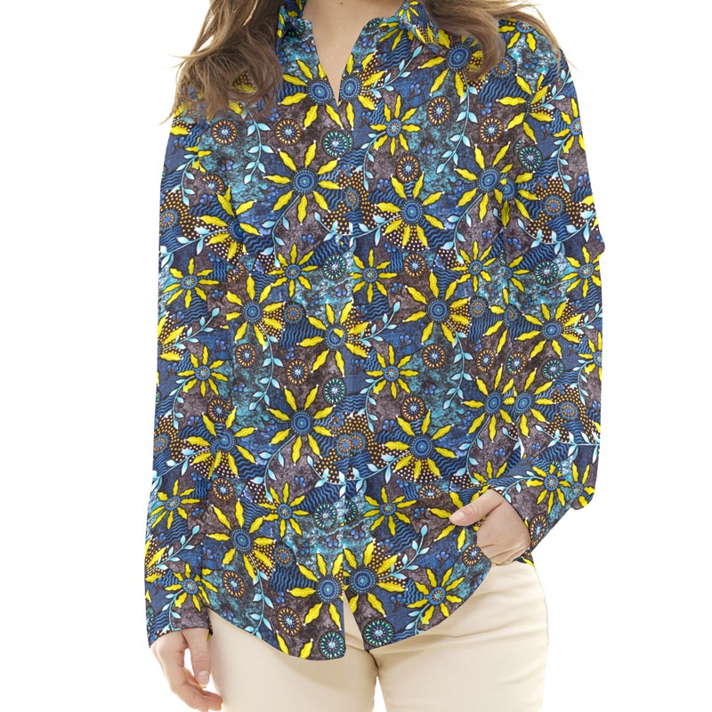 Tissu Patchwork Africain Bleu - Ribes y Casals