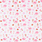 Tissu Patchwork Baleines Fuschia - Ribes y Casals