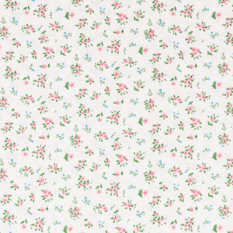 Tissu Patchwork Bouquet Fleur Rose - Ribes y Casals