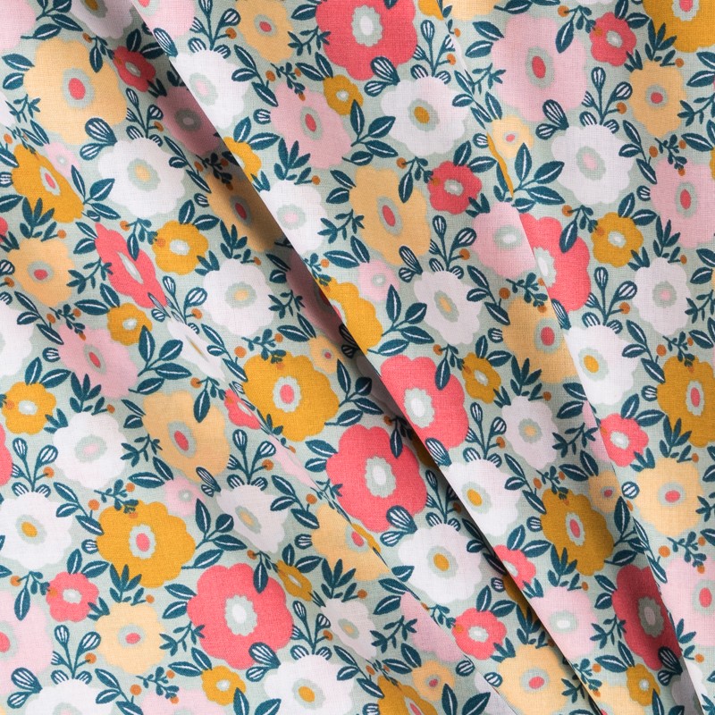 Tissu Patchwork Camille Vert d&#39;Eau - Ribes y Casals