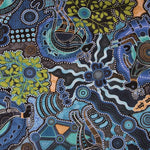 Tissu WAX Kangourous Bleu - Ribes y Casals