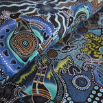 Tissu WAX Kangourous Bleu - Ribes y Casals