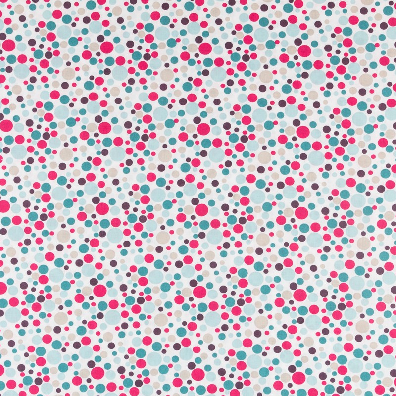 Tissu Patchwork Cercles Fuchsia - Ribes y Casals