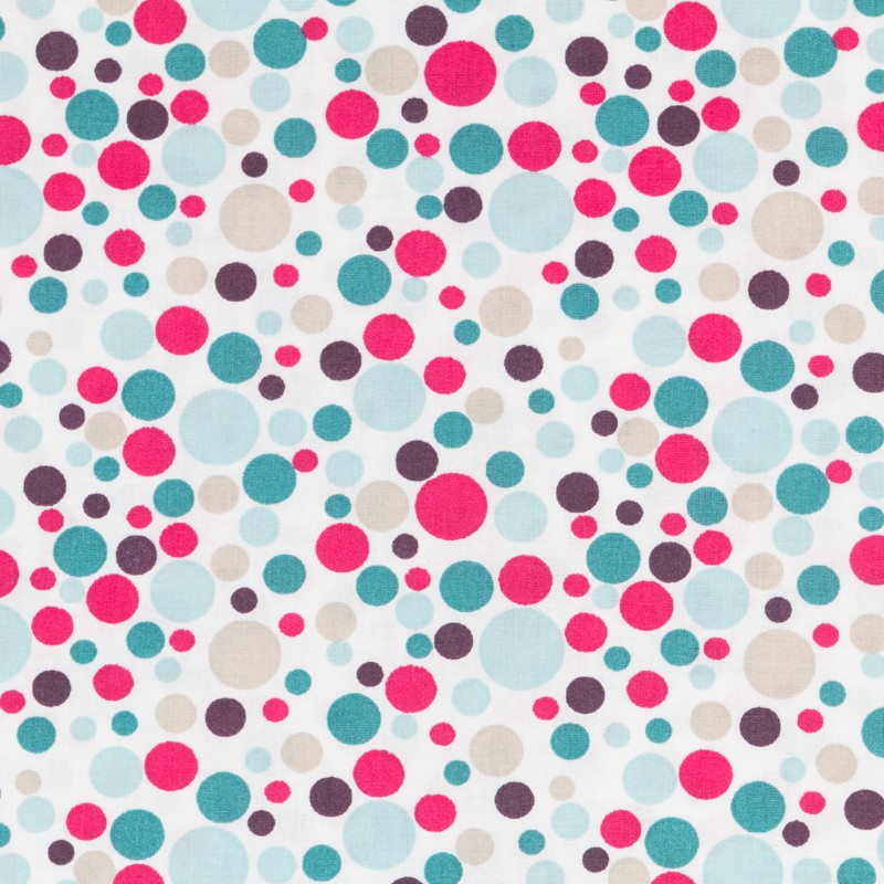 Tissu Patchwork Cercles Fuchsia - Ribes y Casals