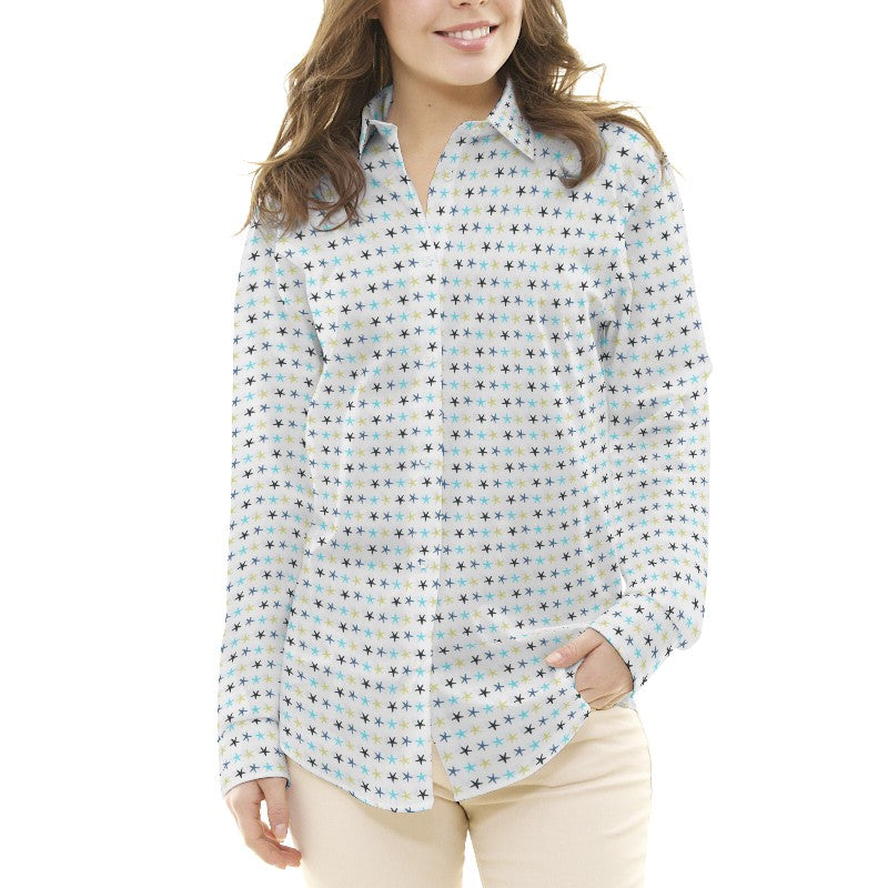 Tissu Patchwork Etoiles Bleu Vert - Ribes y Casals