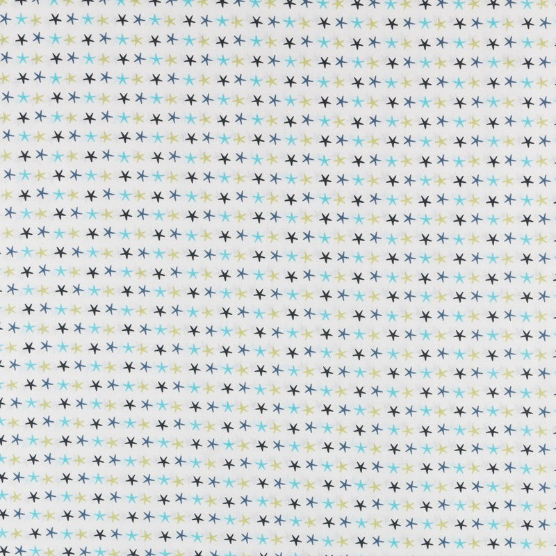 Tissu Patchwork Etoiles Bleu Vert - Ribes y Casals