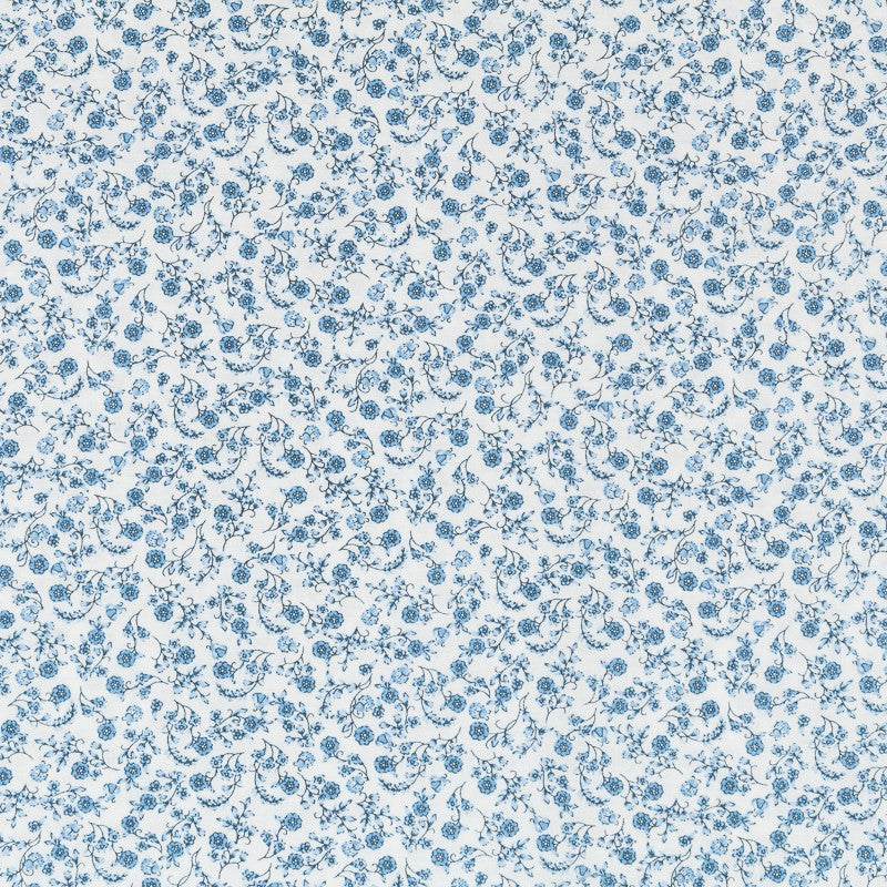 Tissu Patchwork Fleuri Bleu - Ribes y Casals