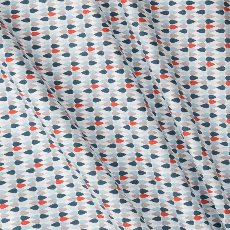 Tissu Patchwork Gouttes Brique Bleu - Ribes y Casals