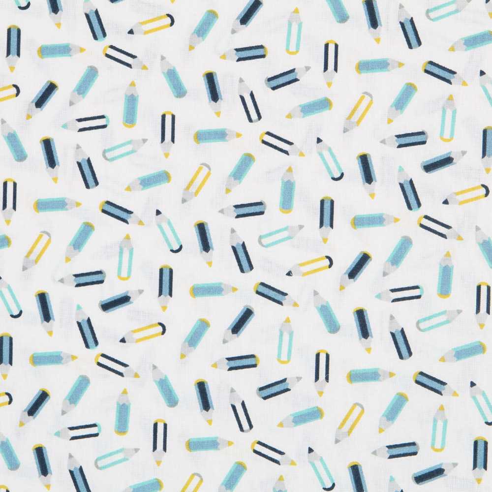 Tissu Patchwork Crayons Bleu - Ribes y Casals