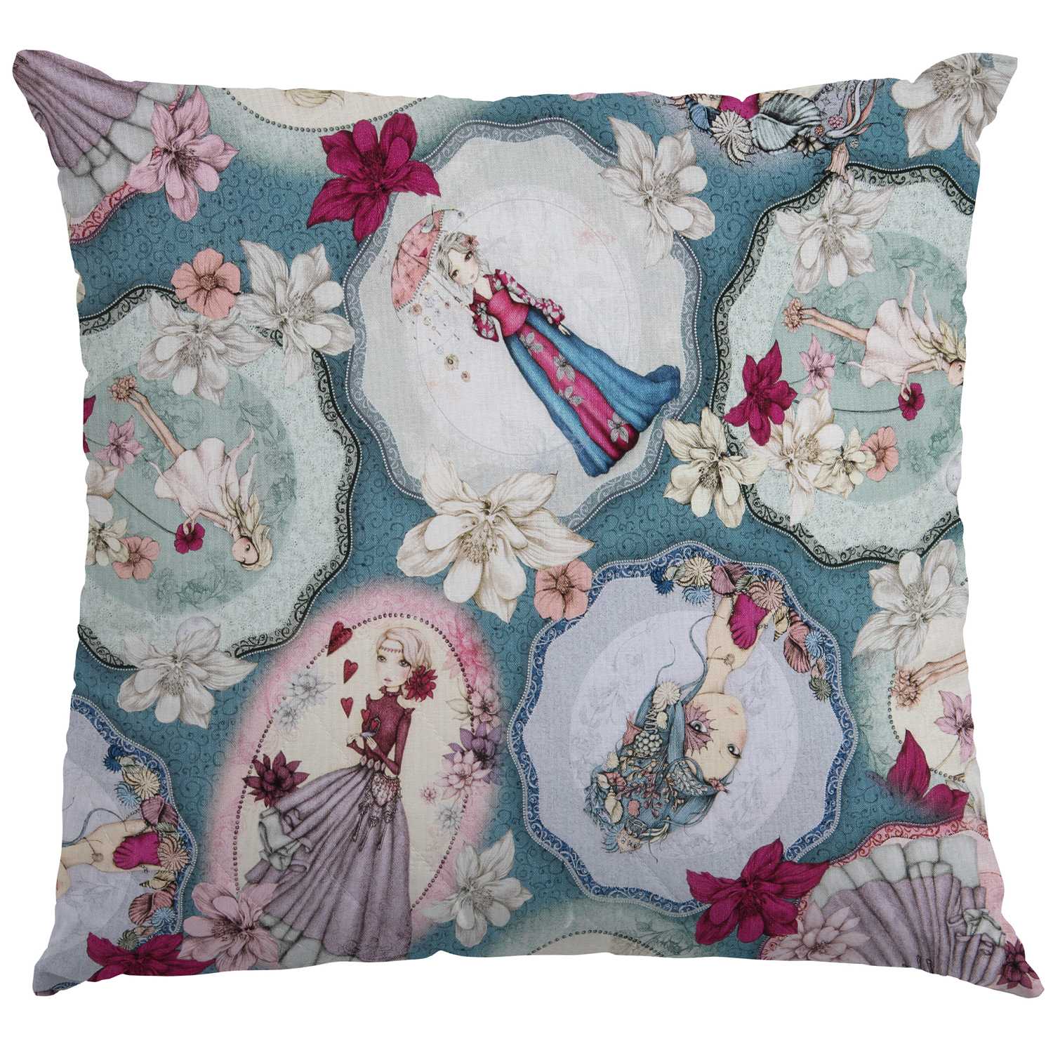 Tissu Patchwork Mirabelle Midnight Garden Aquamarine - Ribes y Casals
