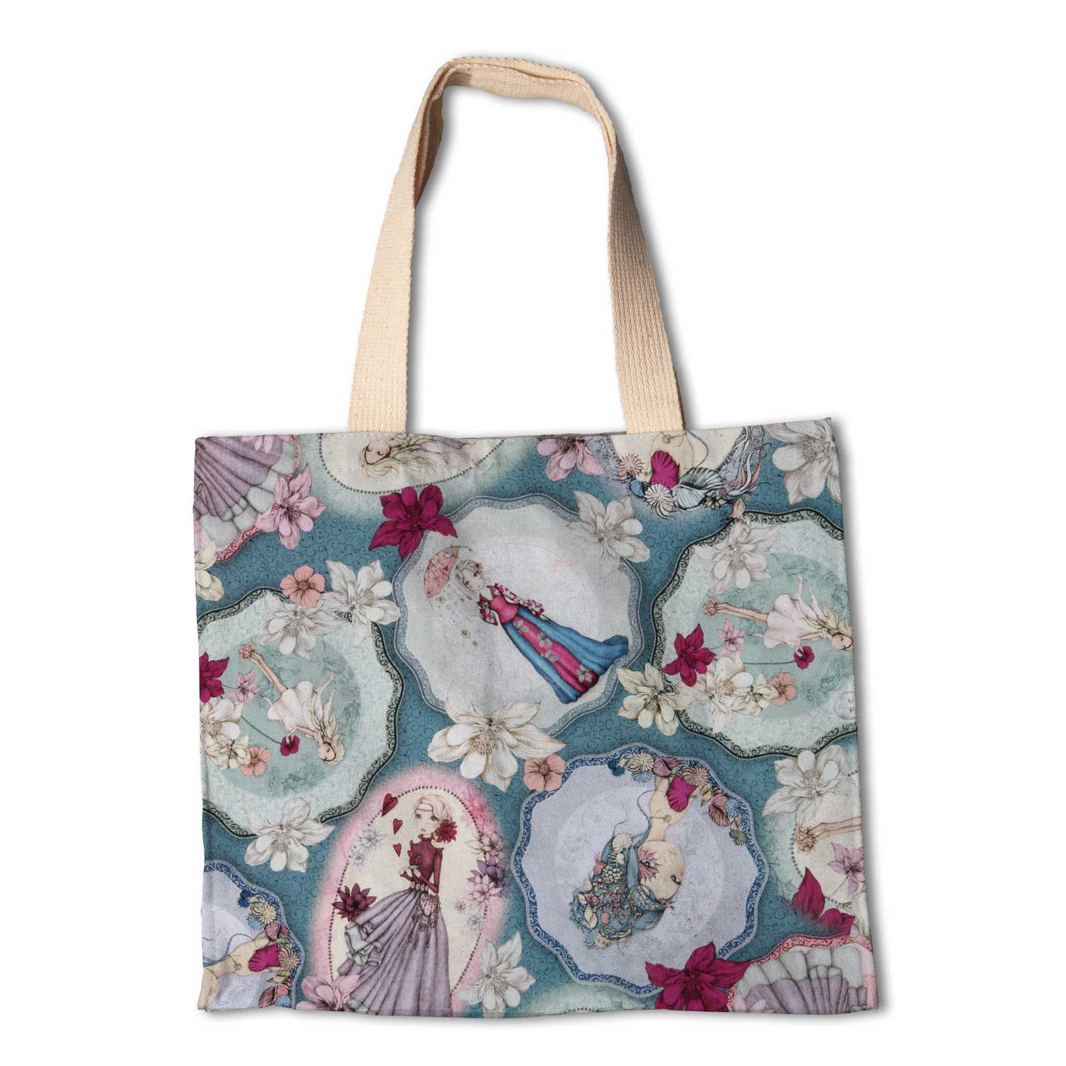 Tissu Patchwork Mirabelle Midnight Garden Aquamarine - Ribes y Casals