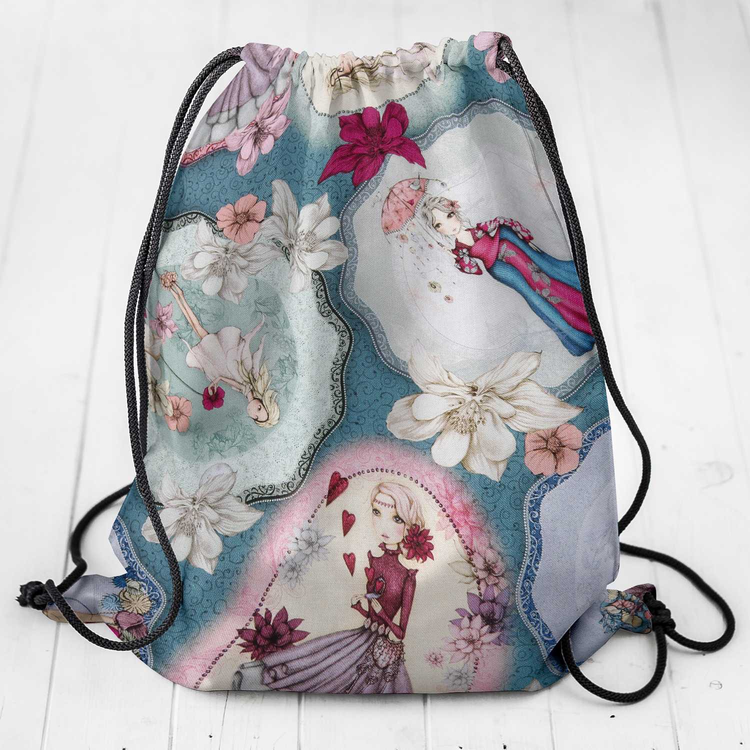 Tissu Patchwork Mirabelle Midnight Garden Aquamarine - Ribes y Casals