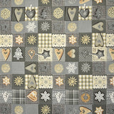 Tissu  Patchwork Noël Gris - Ribes y Casals