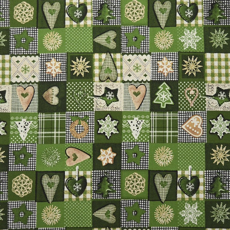 Tissu  Patchwork Noël Vert - Ribes y Casals
