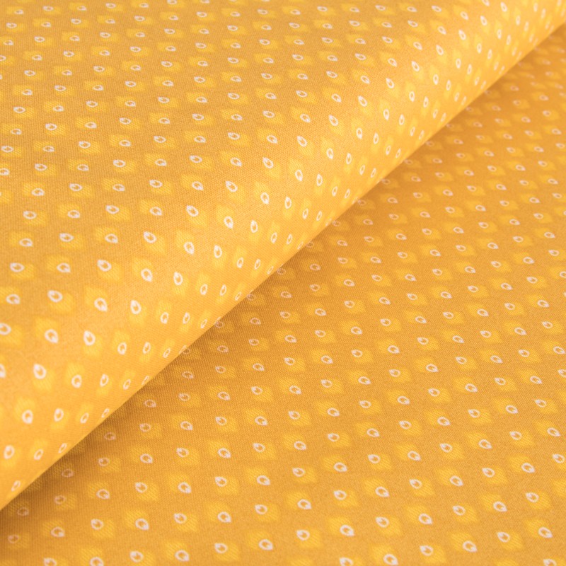 Tissu Patchwork Plume Jaune - Ribes y Casals