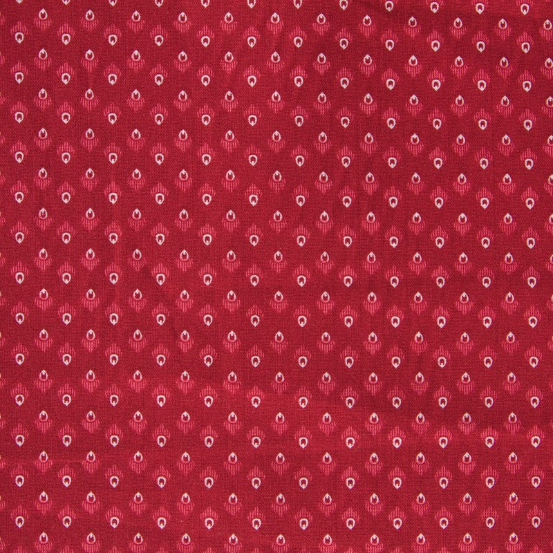 Tissu Patchwork Plume Rouge - Ribes y Casals