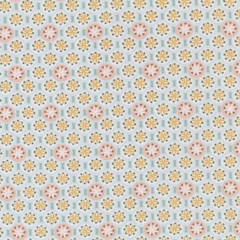 Tissu Patchwork Roues Vert d&#39;Eau - Ribes y Casals