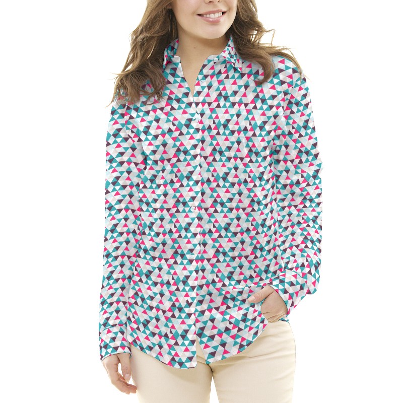 Tissu Patchwork Triangles Fuchsia - Ribes y Casals