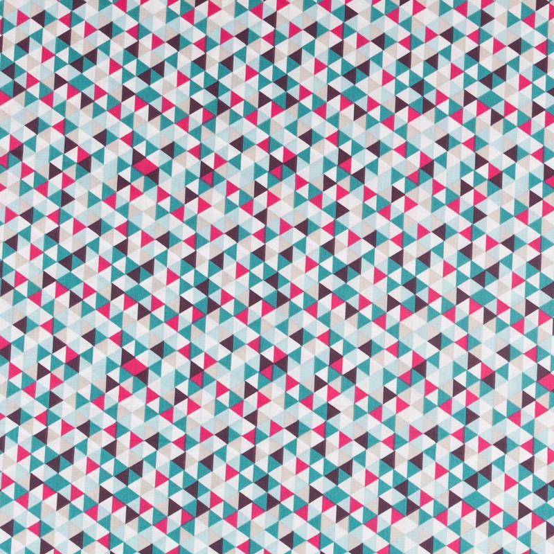 Tissu Patchwork Triangles Fuchsia - Ribes y Casals