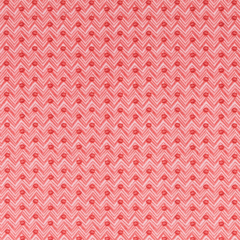 Tissu Patchwork Zigzag Pois Corail - Ribes y Casals