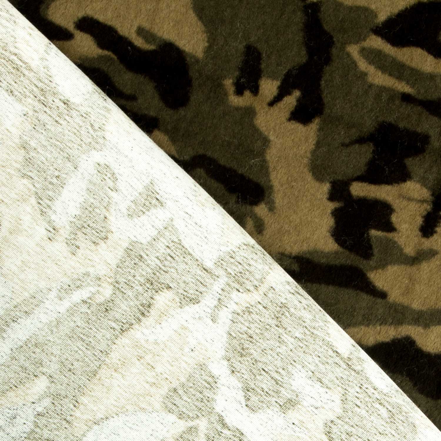 Tissu Poil  Court Vert Militaire - Ribes y Casals