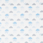 Tissu Piqué Canutillo Nuages Bleu - Ribes y Casals