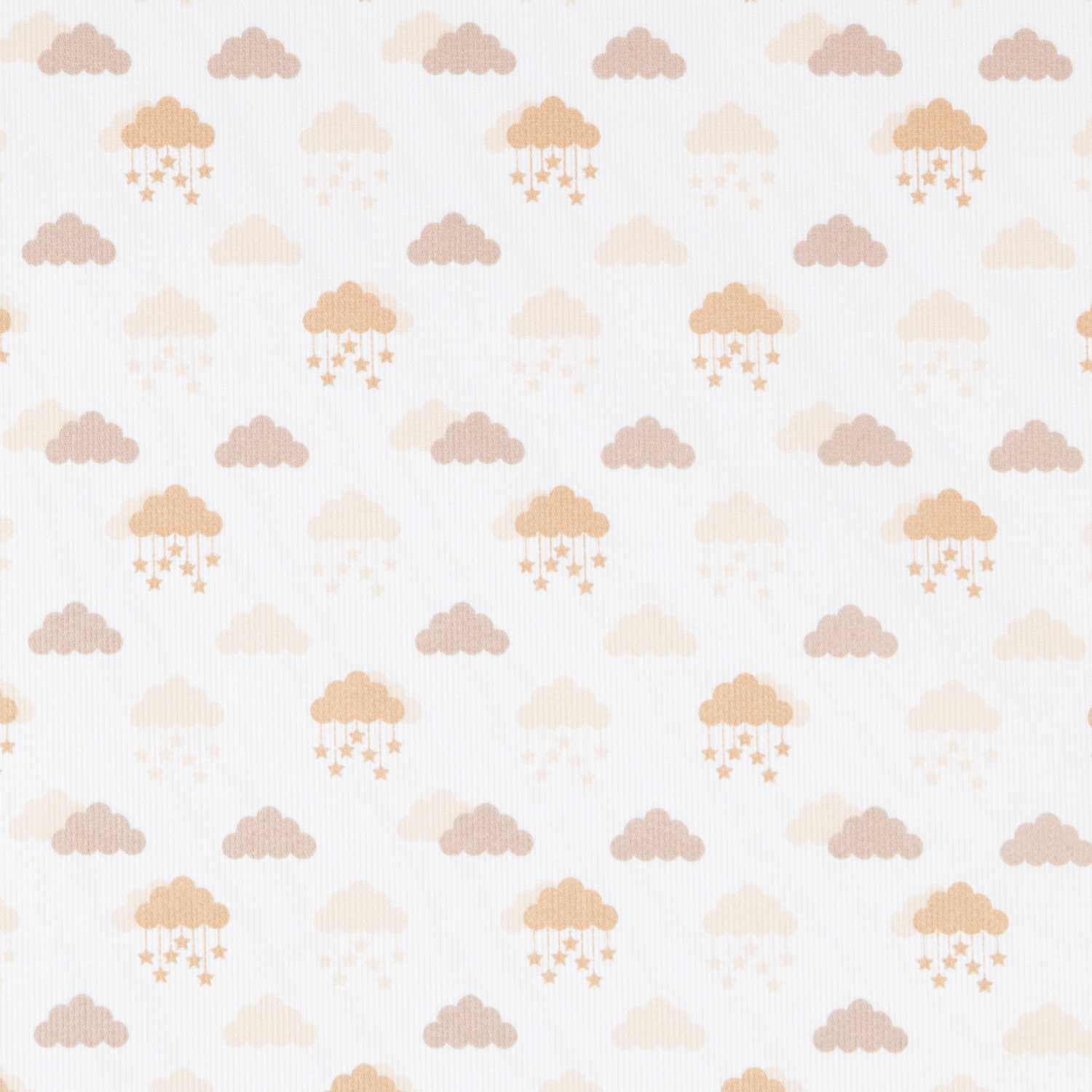 Tissu Piqué Canutillo Nuages Camel - Ribes y Casals