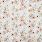 Tissu Piqué Imprimé à Fleurs Rouges - Ribes y Casals