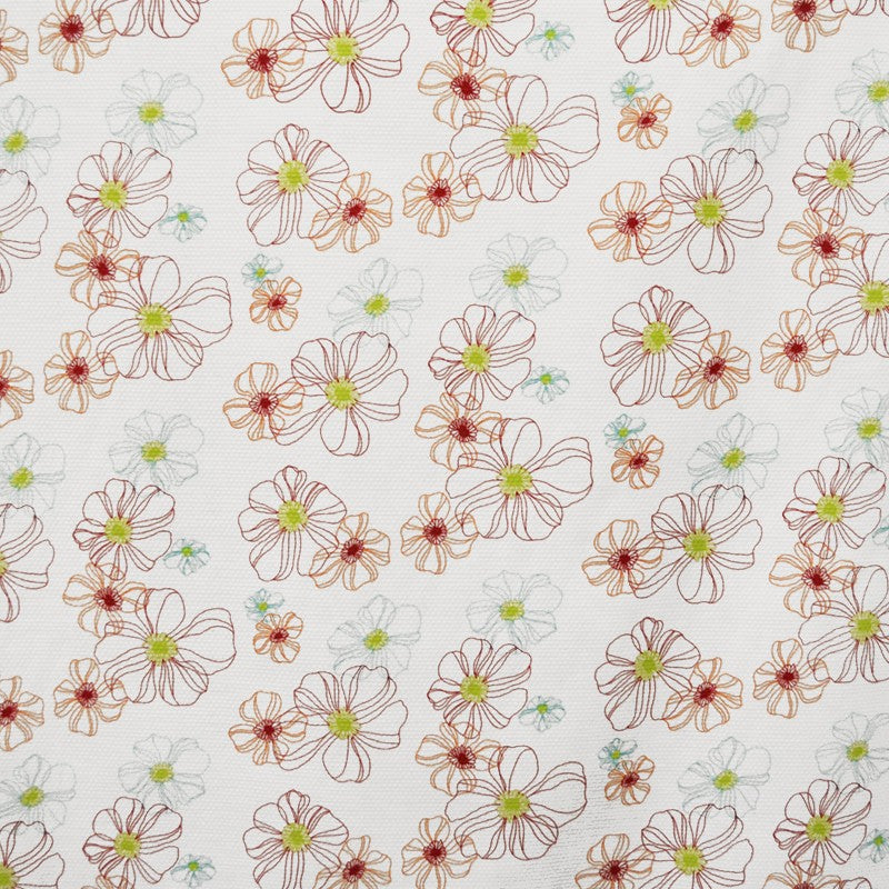 Tissu Piqué Imprimé à Fleurs Rouges - Ribes y Casals