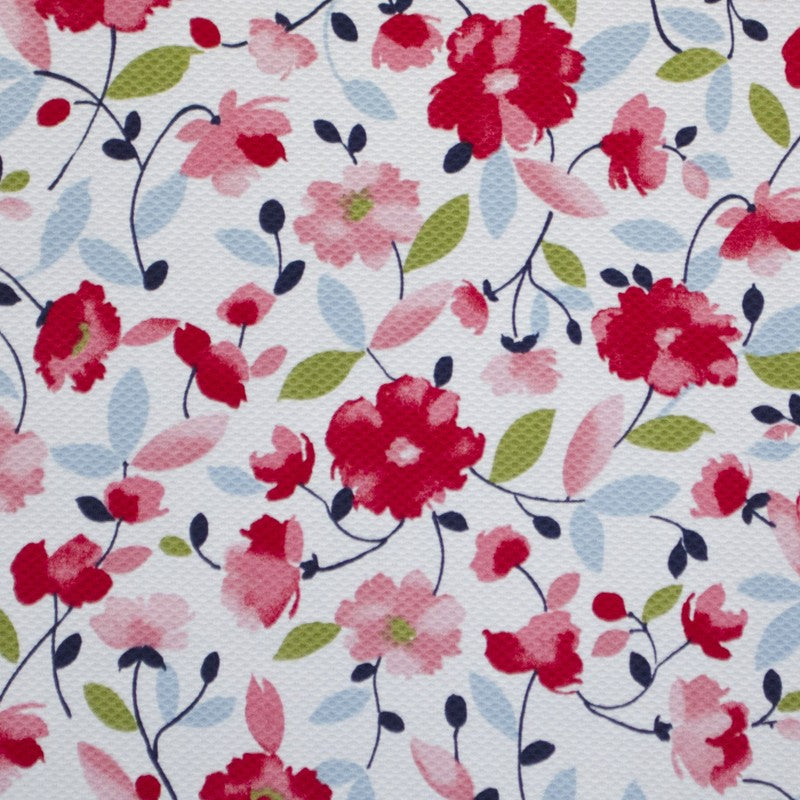 Tissu Piqué Imprimé Floral Rose - Ribes y Casals