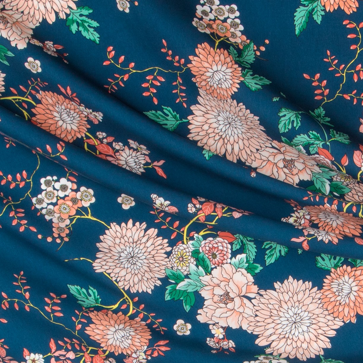 Tissu Polyester Fleurs Canard - Ribes y Casals