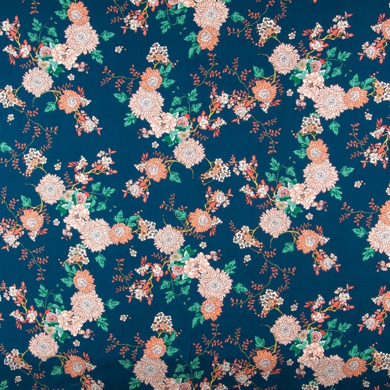 Tissu Polyester Fleurs Canard - Ribes y Casals