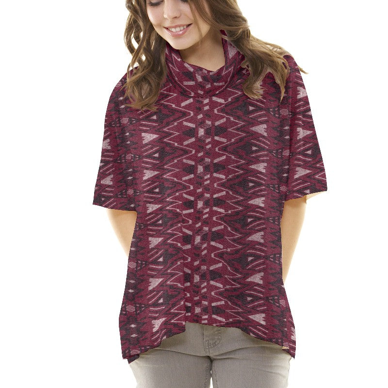 Tissu Poncho Losange Grenat - Ribes y Casals